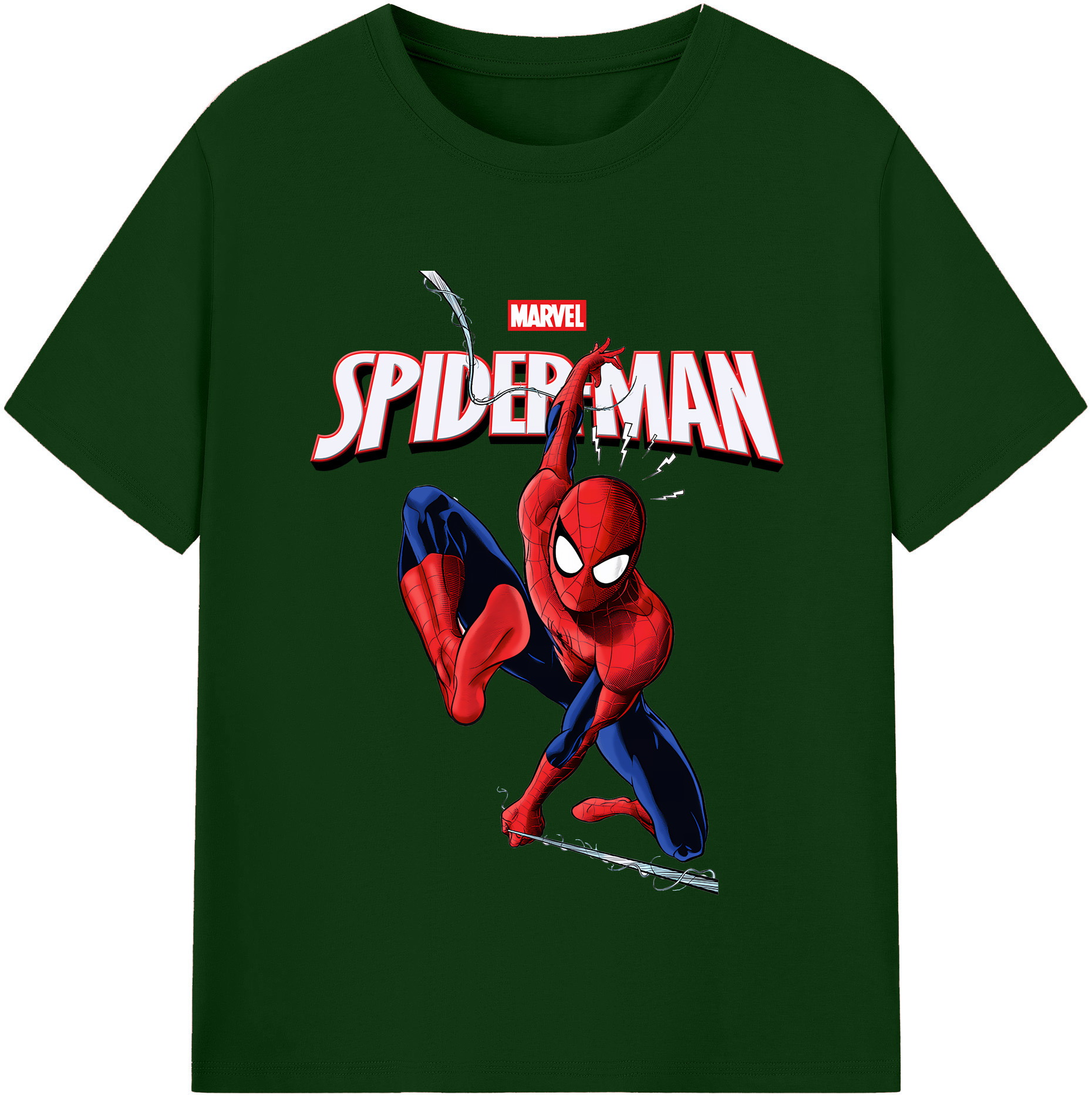 （画像用） Spider Man スパイダーマン 綿100％半袖Tシャツ（フロントプリント）